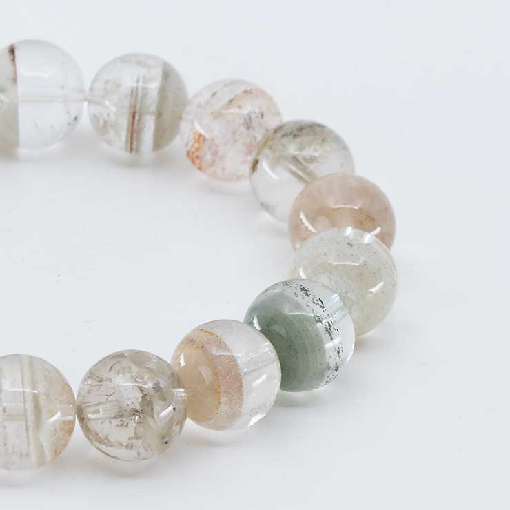 【一点もの】ガーデンクォーツ11mm シンプルブレスレット【鑑別書付き】