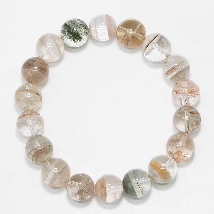 【一点もの】ガーデンクォーツ11mm シンプルブレスレット【鑑別書付き】