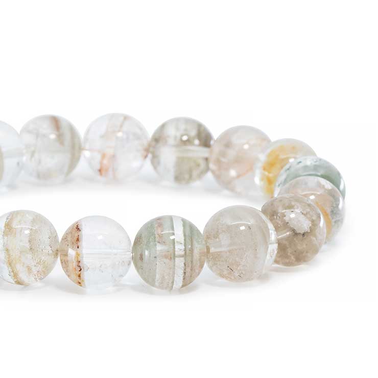 【一点もの】ガーデンクォーツ11mm シンプルブレスレット【鑑別書付き】