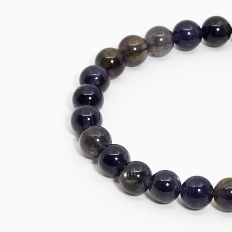 【一点もの】アイオライトSA8mm シンプルブレスレット【鑑別書付き】