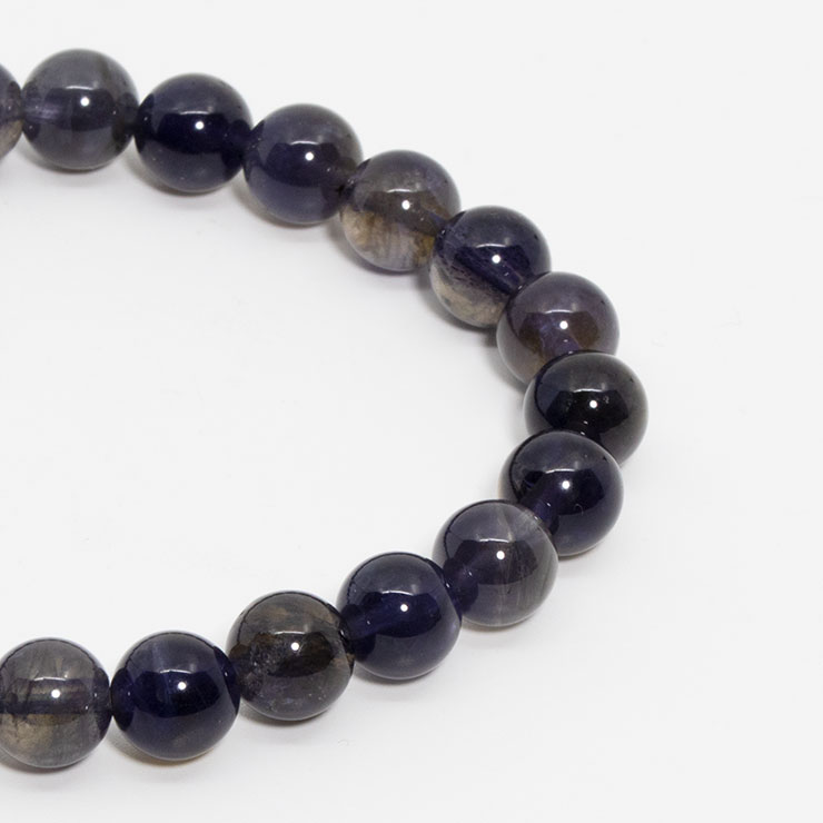 【一点もの】アイオライトSA8mm シンプルブレスレット【鑑別書付き】