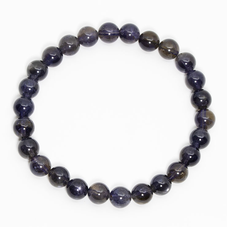 【一点もの】アイオライトSA8mm シンプルブレスレット【鑑別書付き】