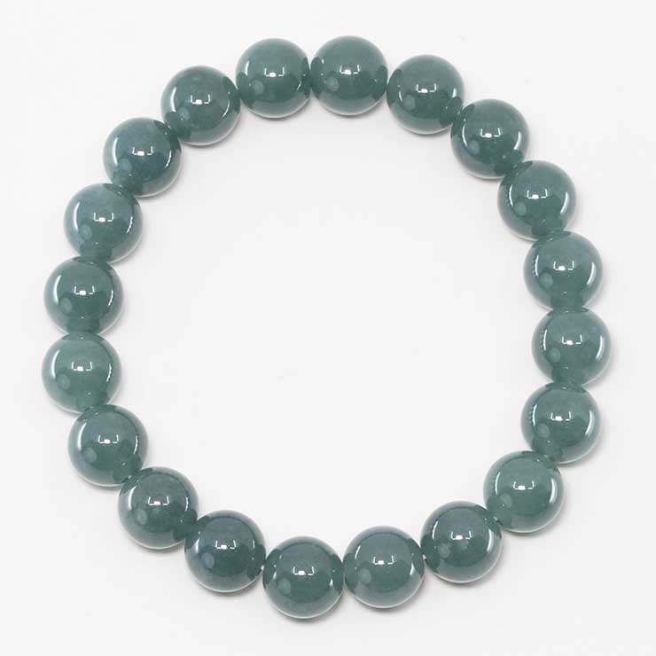 【一点もの】グアテマラ産翡翠10mm シンプルブレスレット【鑑別書付き】