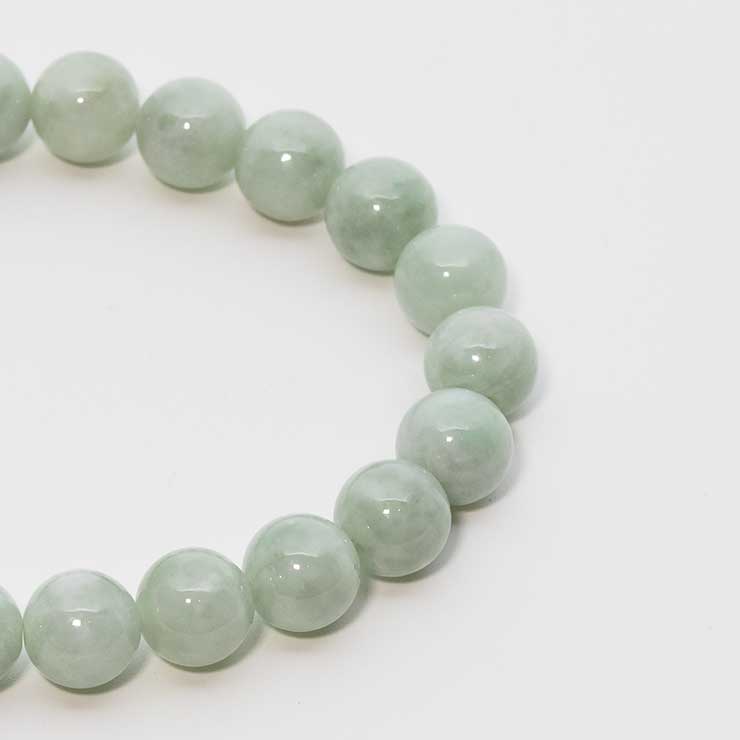 【一点もの】翡翠（ジェダイト）8mm シンプルブレスレット【鑑別書付き】