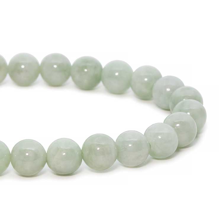 【一点もの】翡翠(ジェダイト)8mm シンプルブレスレット【鑑別書付き】