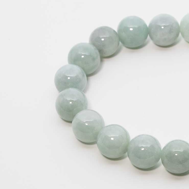 【一点もの】翡翠(ジェダイト)10mm シンプルブレスレット【鑑別書付き】