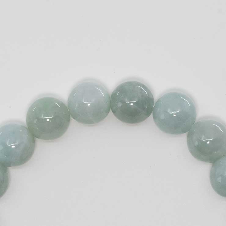 【一点もの】翡翠(ジェダイト)10mm シンプルブレスレット【鑑別書付き】