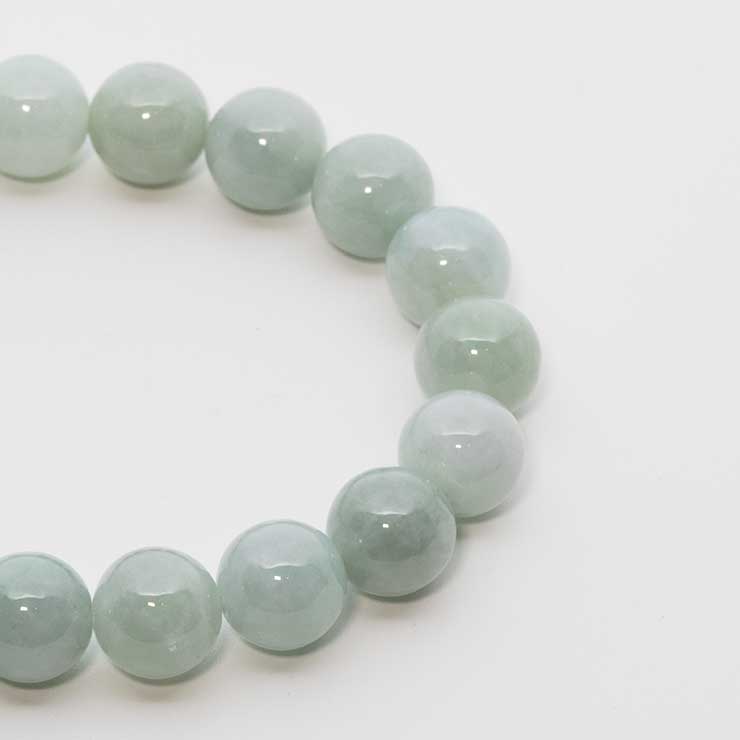 【一点もの】翡翠(ジェダイト)10mm シンプルブレスレット【鑑別書付き】