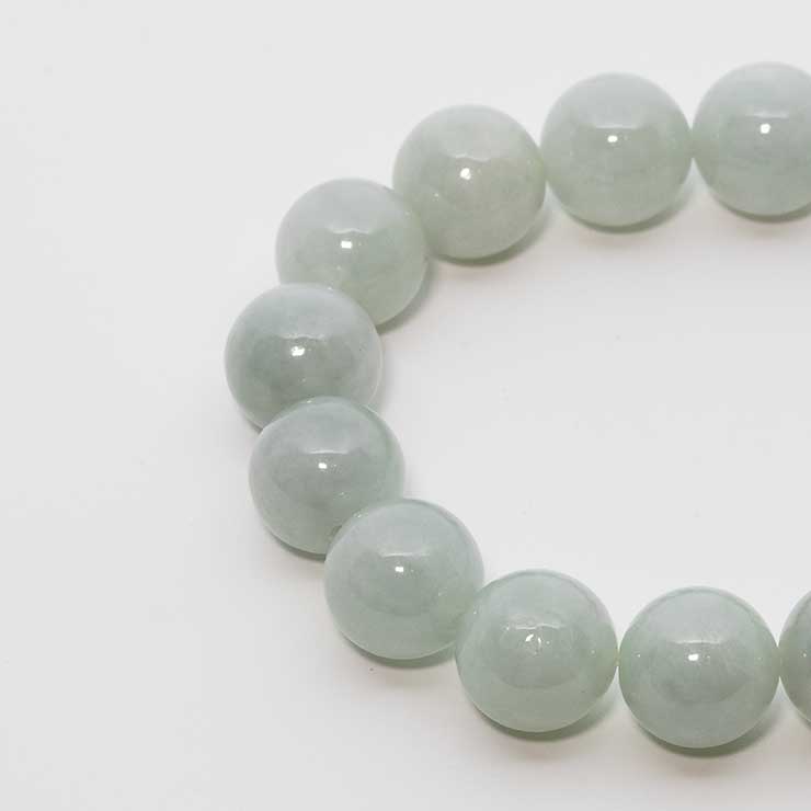 【一点もの】翡翠（ジェダイト）12mm シンプルブレスレット【鑑別書付き】