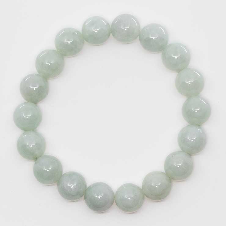【一点もの】翡翠（ジェダイト）12mm シンプルブレスレット【鑑別書付き】