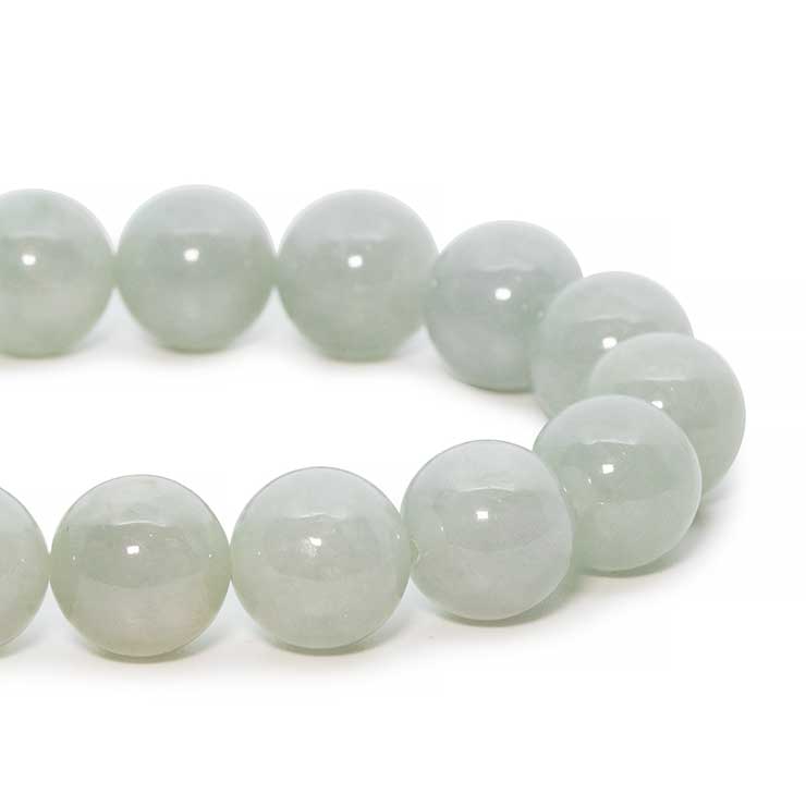 【一点もの】翡翠(ジェダイト)12mm シンプルブレスレット【鑑別書付き】