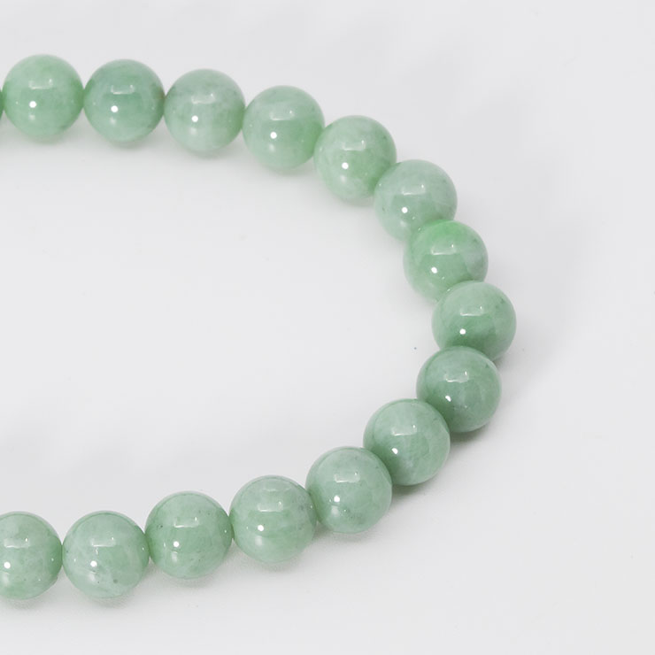 【一点もの】糸魚川翡翠8mm シンプルブレスレット【鑑別書付き】