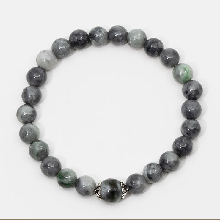 【一点もの】糸魚川翡翠 藍摺・千歳茶 デザインブレスレット