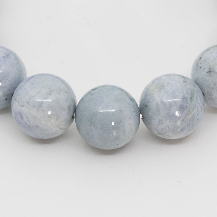 【一点もの】糸魚川翡翠 月白14mm シンプルブレスレット【鑑別書付き】