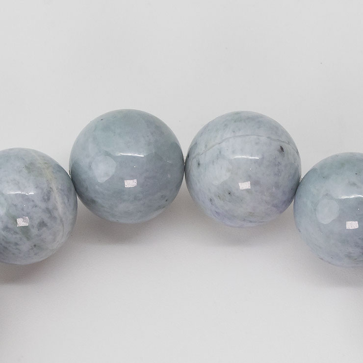 【一点もの】糸魚川翡翠 月白14mm シンプルブレスレット【鑑別書付き】