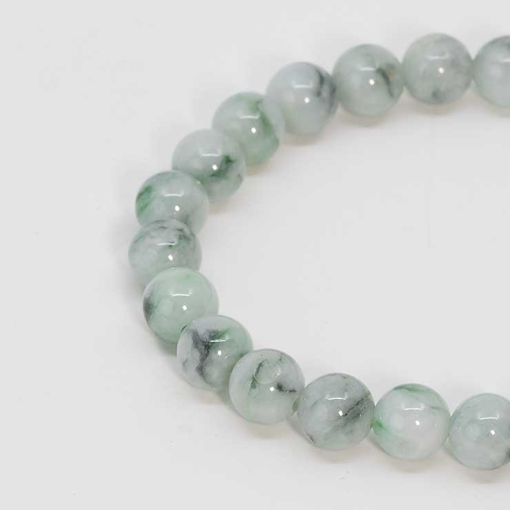 【一点もの】糸魚川翡翠7mm シンプルブレスレット【鑑別書付き】