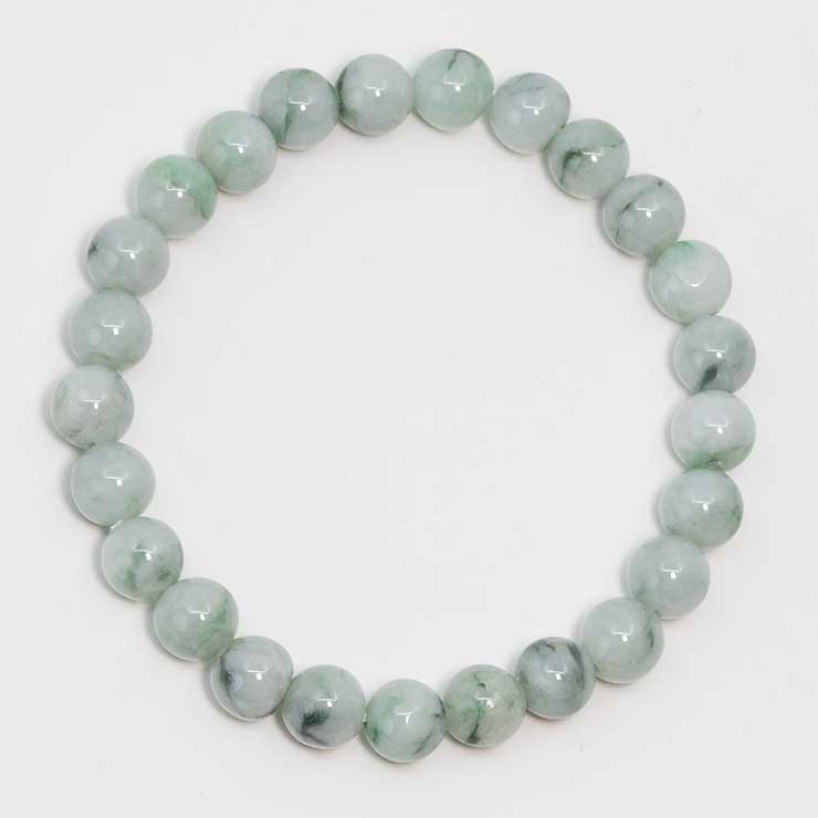 【一点もの】糸魚川翡翠7mm シンプルブレスレット【鑑別書付き】