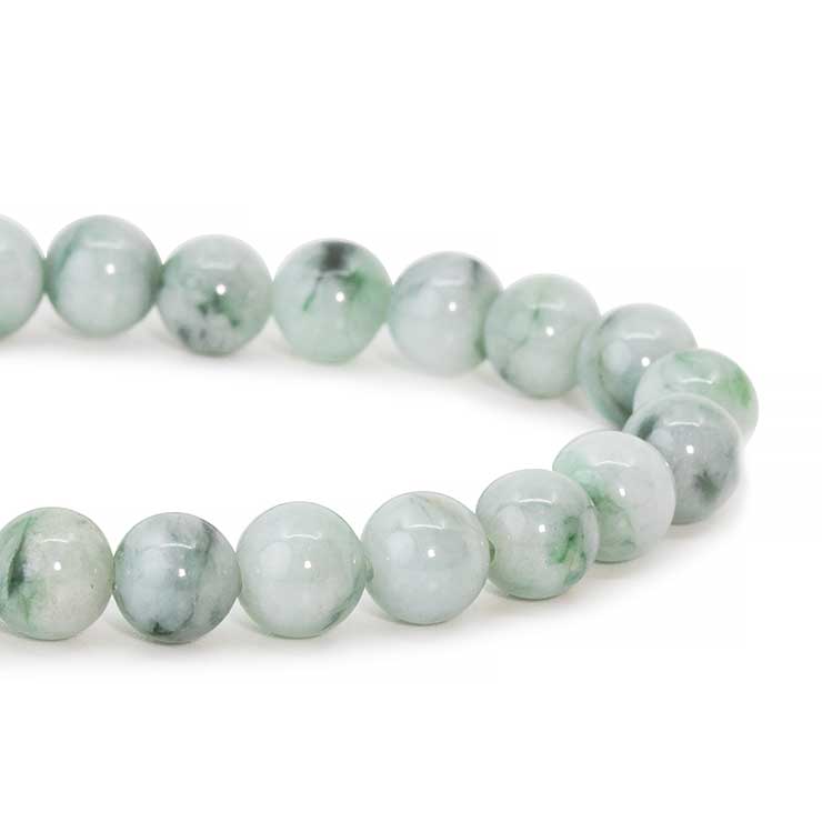 【一点もの】糸魚川翡翠7mm シンプルブレスレット【鑑別書付き】