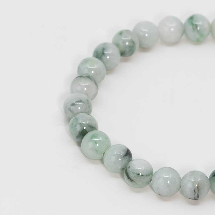 【一点もの】糸魚川翡翠7mm シンプルブレスレット【鑑別書付き】