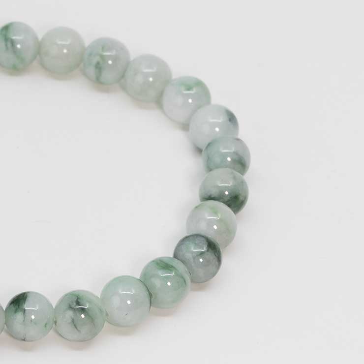 【一点もの】糸魚川翡翠7mm シンプルブレスレット【鑑別書付き】