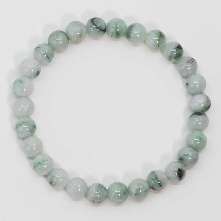 【一点もの】糸魚川翡翠7mm シンプルブレスレット【鑑別書付き】