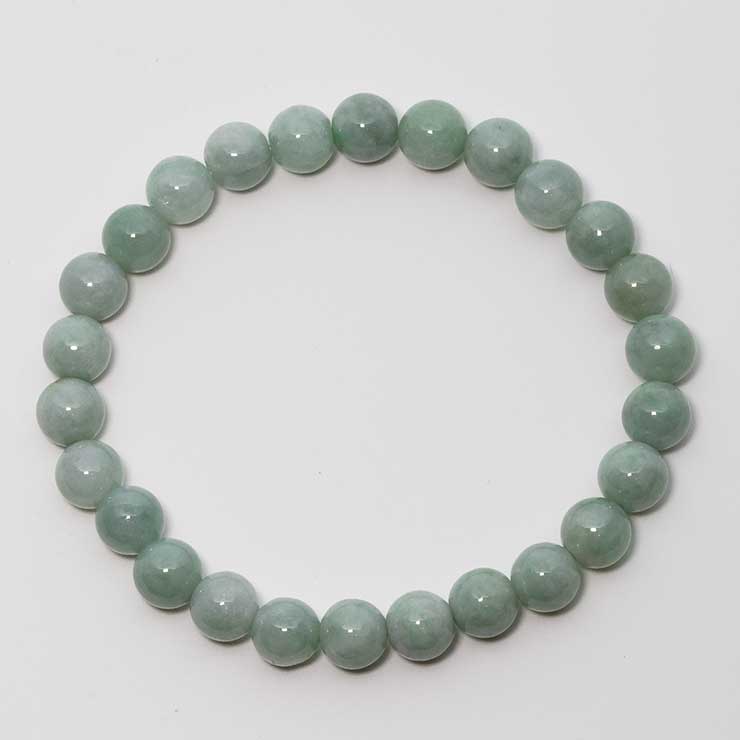 【一点もの】糸魚川翡翠8mm シンプルブレスレット【鑑別書付き】