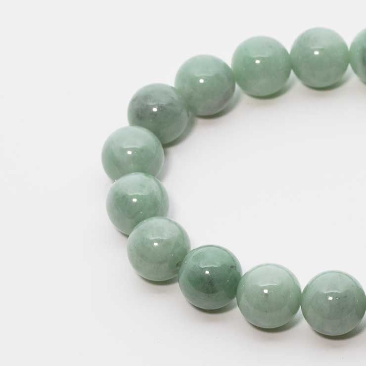 【一点もの】糸魚川翡翠10mm シンプルブレスレット【鑑別書付き】