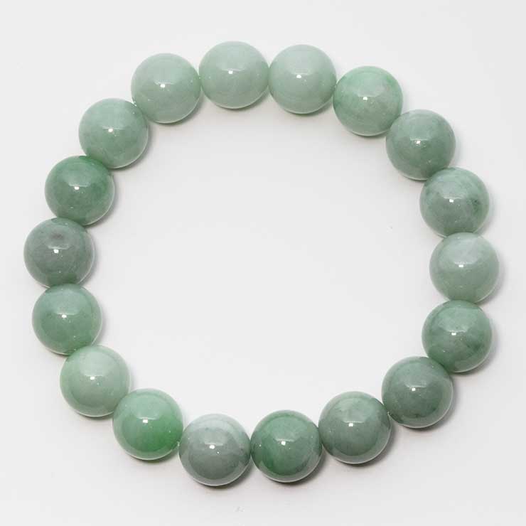 【一点もの】糸魚川翡翠12mm シンプルブレスレット【鑑別書付き】
