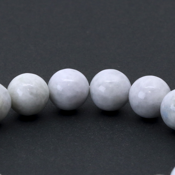 【一点もの】糸魚川翡翠 白10mm シンプルブレスレット