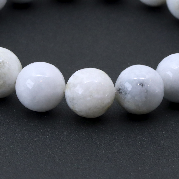 【一点もの】糸魚川翡翠 白12mm シンプルブレスレット