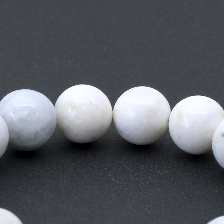 【一点もの】糸魚川翡翠 白12mm シンプルブレスレット
