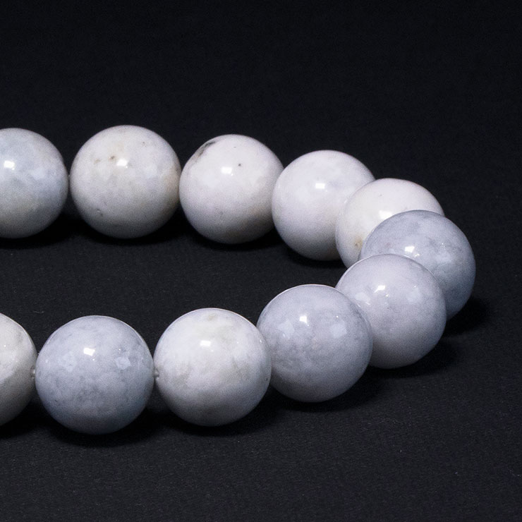 【一点もの】糸魚川翡翠 白12mm シンプルブレスレット