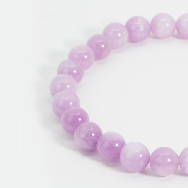 【一点もの】クンツァイト8mm シンプルブレスレット【鑑別書付き】