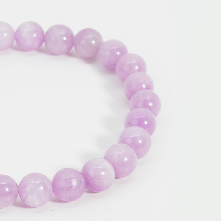 【一点もの】クンツァイト8mm シンプルブレスレット【鑑別書付き】