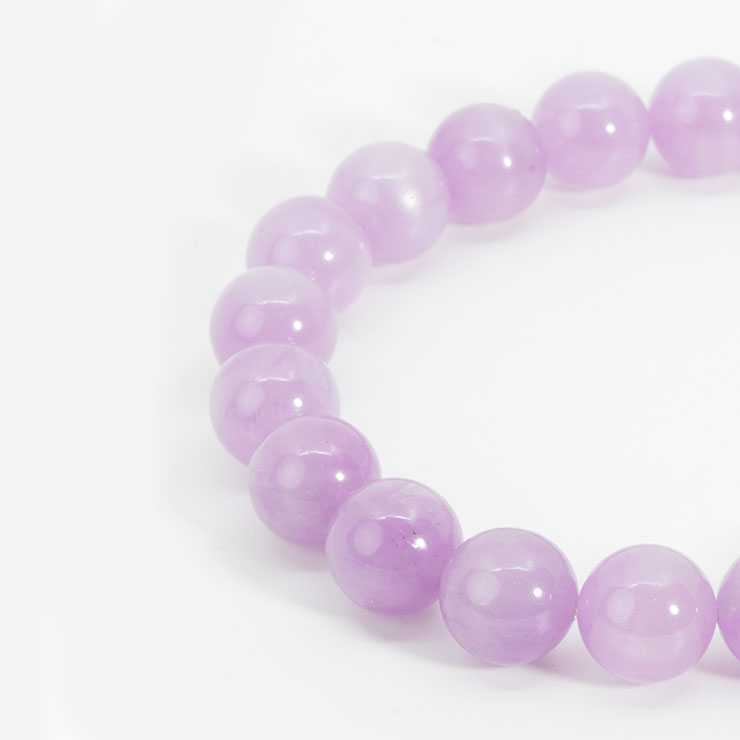 【一点もの】クンツァイト10mm シンプルブレスレット【鑑別書付き】