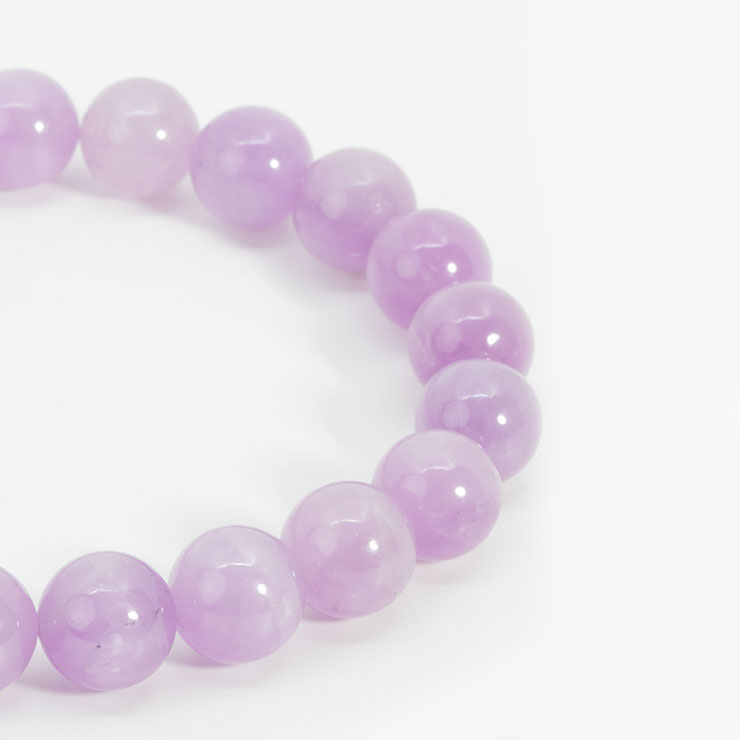 【一点もの】クンツァイト10mm シンプルブレスレット【鑑別書付き】