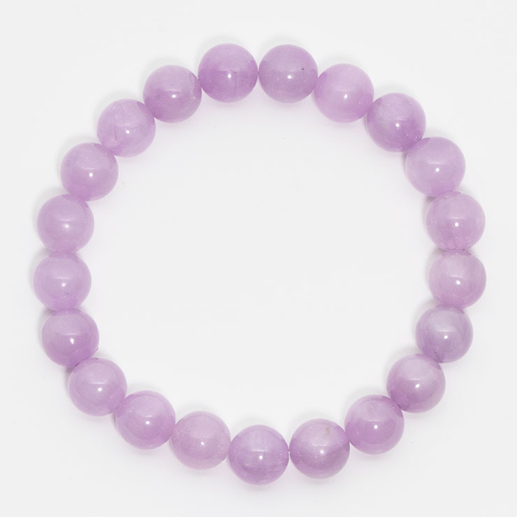 【一点もの】クンツァイト10mm シンプルブレスレット【鑑別書付き】