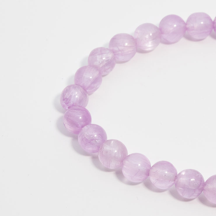 【一点もの】クンツァイト6mm シンプルブレスレット【鑑別書付き】