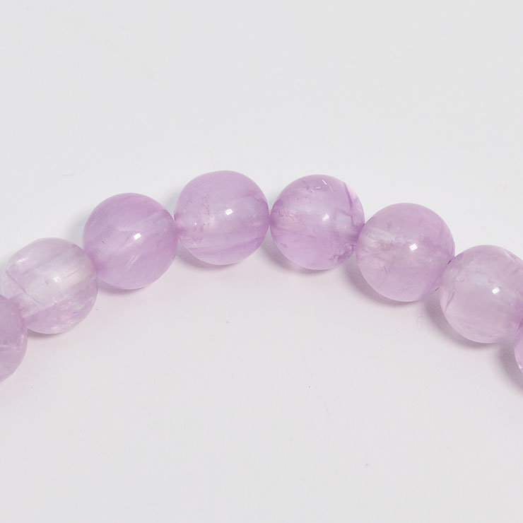 【一点もの】クンツァイト6mm シンプルブレスレット【鑑別書付き】