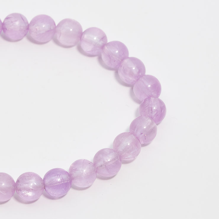 【一点もの】クンツァイト6mm シンプルブレスレット【鑑別書付き】