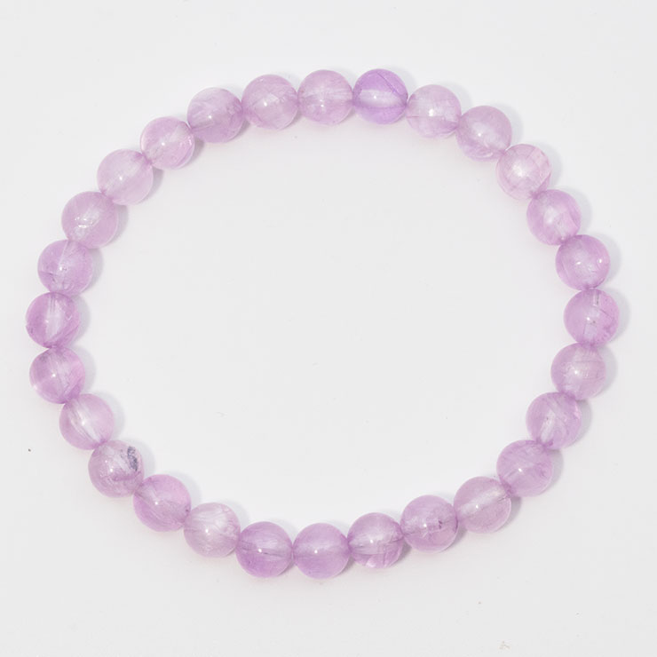 【一点もの】クンツァイト6mm シンプルブレスレット【鑑別書付き】