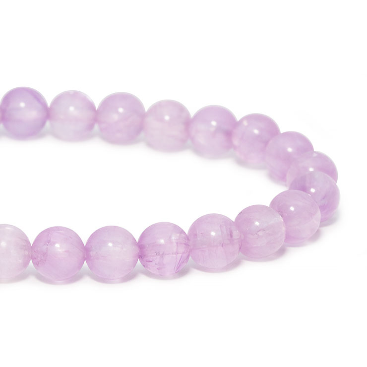 【一点もの】クンツァイト6mm シンプルブレスレット【鑑別書付き】