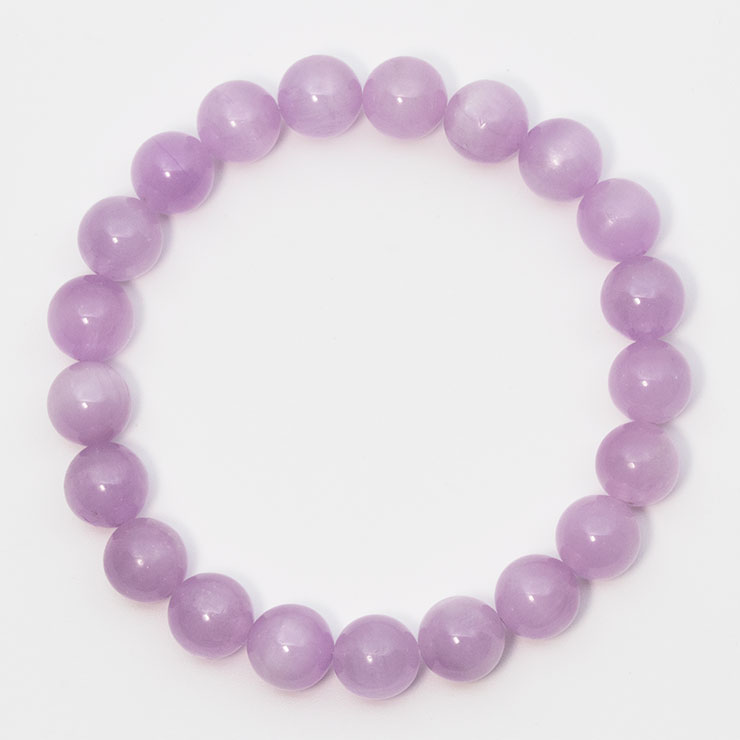 【一点もの】クンツァイト10mm シンプルブレスレット【鑑別書付き】