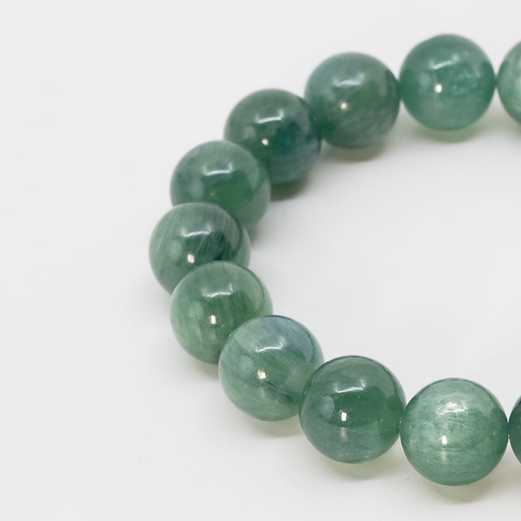 【一点もの】グリーンカイヤナイト11mm シンプルブレスレット