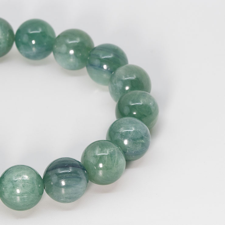 【一点もの】グリーンカイヤナイト11mm シンプルブレスレット