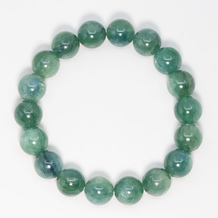 【一点もの】グリーンカイヤナイト11mm シンプルブレスレット