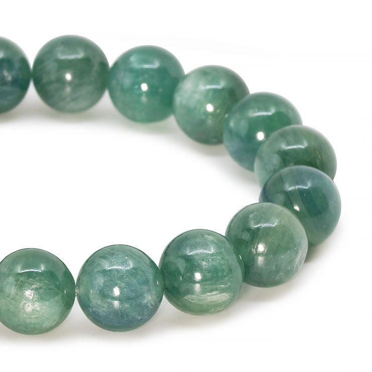 【一点もの】グリーンカイヤナイト11mm シンプルブレスレット