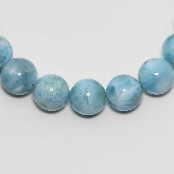 【一点もの】ラリマー10mm シンプルブレスレット【鑑別書付き】