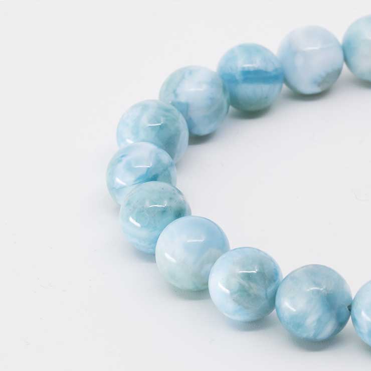 【一点もの】ラリマー10mm シンプルブレスレット【鑑別書付き】