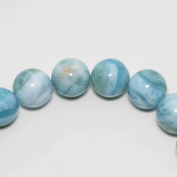 【一点もの】ラリマー10mm シンプルブレスレット【鑑別書付き】